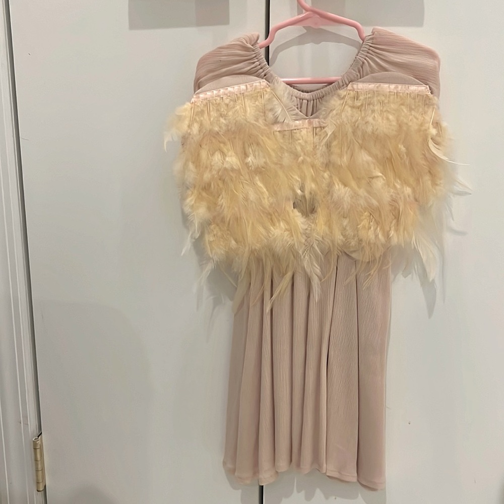 Dress with Angel feathers on back. Brand new without tags